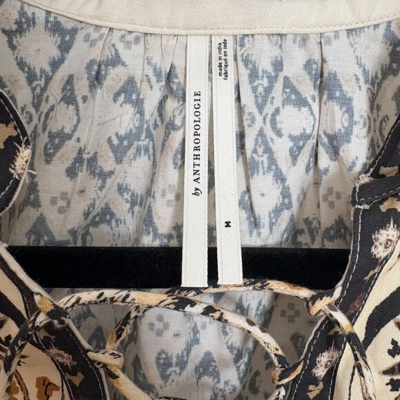 By Anthropologie Pleated Puff-Sleeve Blouse - Medium - Picture 3 of 6